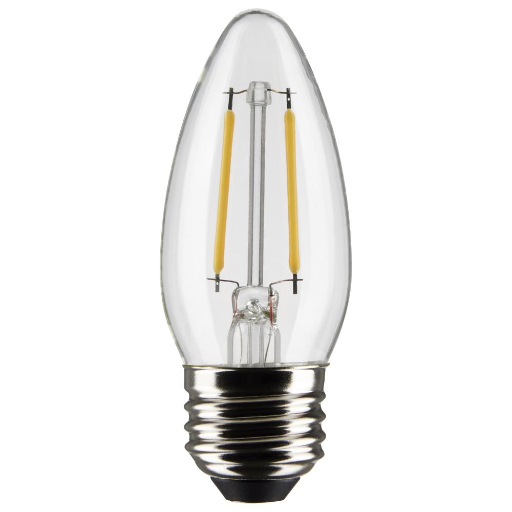 3 Watt B11 LED; Clear; Medium base; 90 CRI; 2700K; 120 Volt