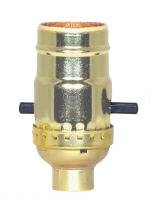 Satco Products Inc. 80/1529 - On-Off Push Thru Socket; 1/8 IPS; Aluminum; Brite Gilt Finish; 660W; 250V; With Set Screw