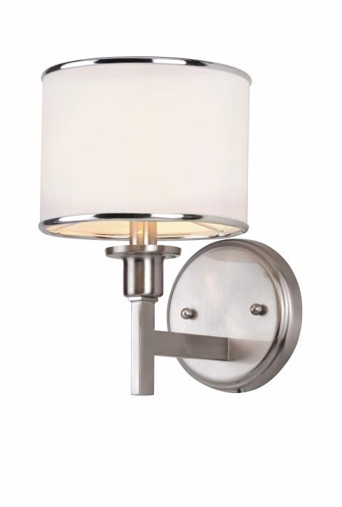 1LT SCONCE- WHITE FABRIC SHADE