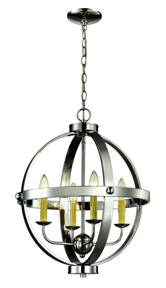 4LT CHANDELIER-RUSTIC AXEL ORB