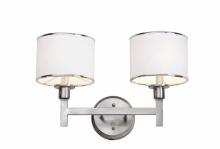 Trans Globe 1052 BN - 2LT SCONCE- WHITE FABRIC SHADE