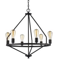 Trans Globe 10866 ROB - 6 Lt Chandelier-Diamond Cage-Rob