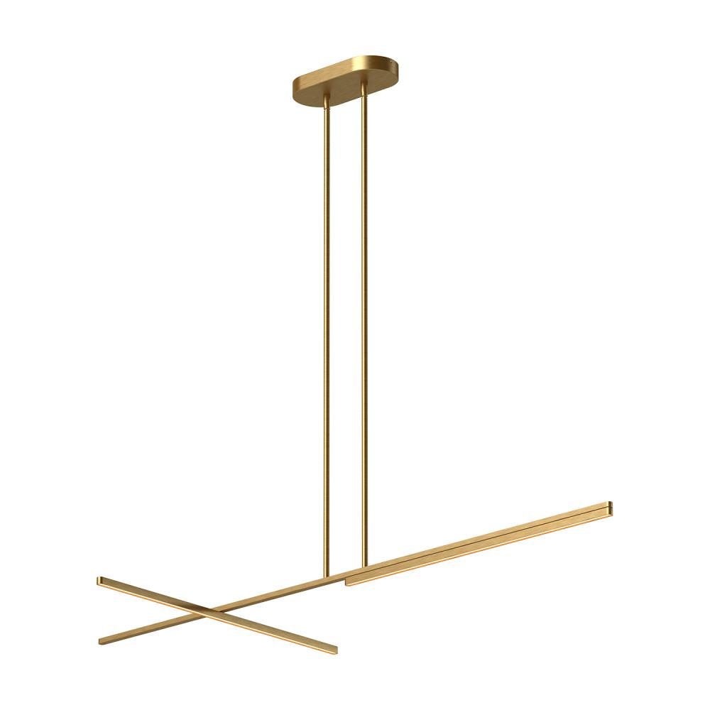 Shift 60-in Brushed Gold LED Linear Pendant