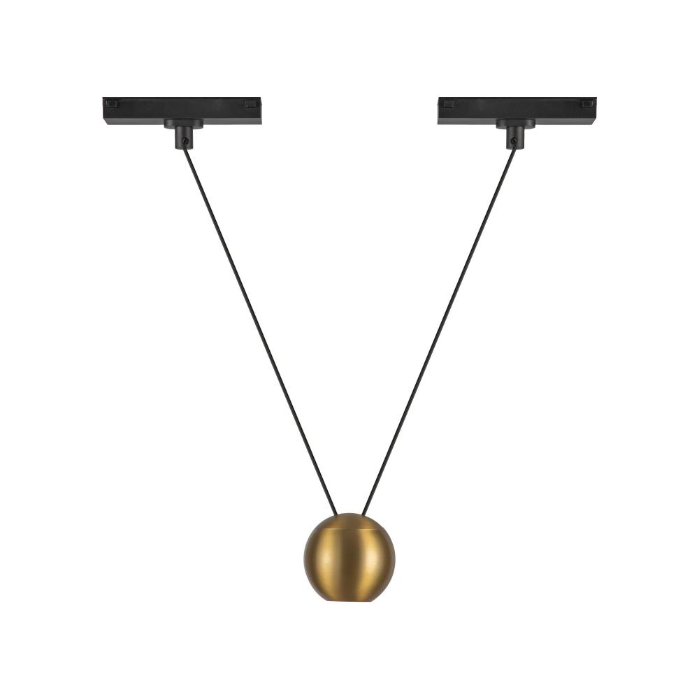 Faria Double 3-in Brushed Gold Trilo Track Pendant