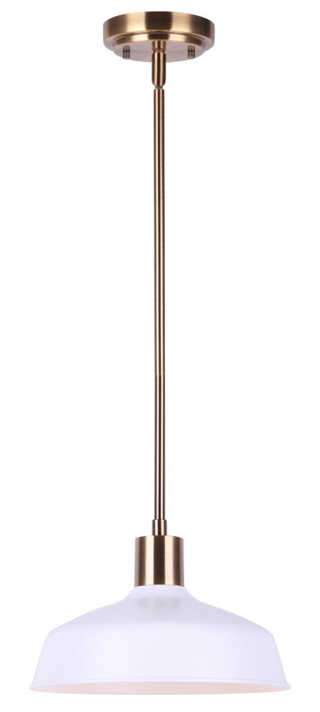 BELLO, IPL1055A01GDW, GD + WH Color, 1 Lt Rod Pendant, 60W Type A, 10.25&#34; W x 9.5 - 57.5&#34; H