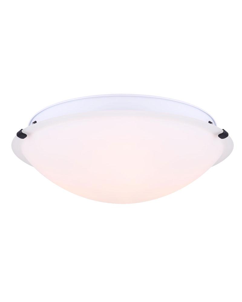 Fmount, Spec. IFM1616BK-O, 3 Lts Flushmount, Flat Opal Glass, 60W Type A, 16 IN x 5 IN