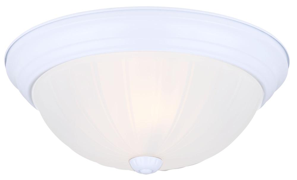 Fmount 11&#34; 2 Bulb Flush mount Frosted Melon Glass 40W Type A