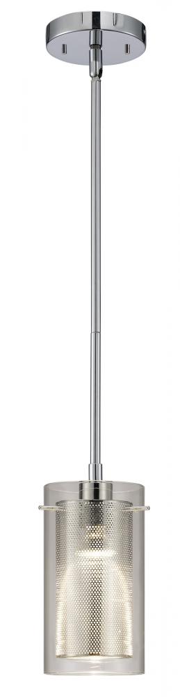 Rohe, 1 Lt Rod Pendant, Clear Glass, 50W Type GU10, 4 3/4&#34; W x 11 3/4 - 59 3/4&#34; H