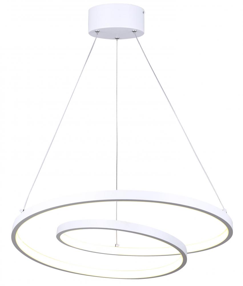 LIVANA, LCH259A20WH, MWH Color, 20&#34; Width Cord LED Chandelier, 29W LED (Integrated), Dimmable