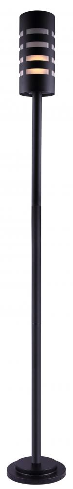 TAYLA Outdoor Post Light, Black Sand Finish, Frosted Glass, Included B-LST64-6 Bulb, 9.5&#34; W x 62