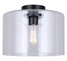 Canarm IFM2125B12BK - Sklo 1 Light Flush Mount with Matte Black Finish and Clear Shade