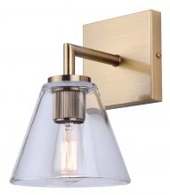 Canarm IVL1159A01GD - BERKLIE 6.5 in. 1 Light Gold Sconce with Clear Glass Shade