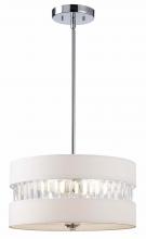 Canarm ICH426A03CH16 - Ballard, ICH426A03CH16, 3 Lt Rod Chandelier, Fabric Shade with Acrylic, 100W Type A