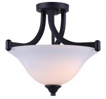 Canarm ISF587A02RA - RUE, 2 Lt Semi-Flush mount, Flat Opal Glass, 60W Type A, 15" x 13"