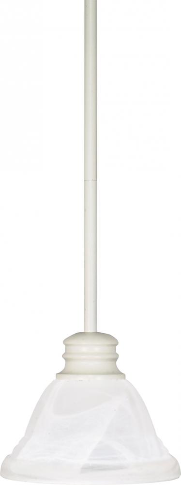 Empire - 1 Light 7&#34; Mini Pendant with Alabaster Glass - Textured White Finish