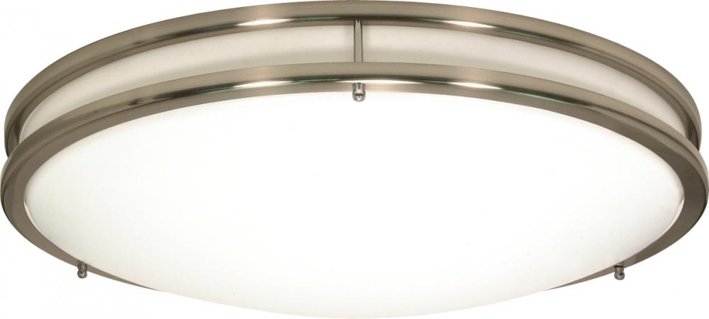 Glamour LED - 10&#34; - Flush with White Acrylic Lens - Brushed Nickel Finish