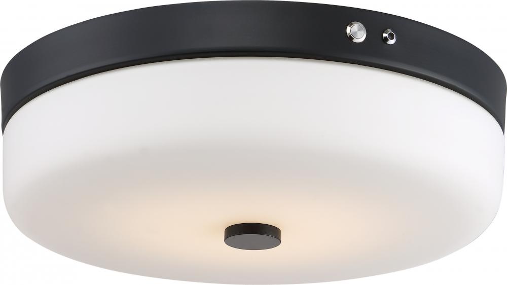 LED 20W - Flush with Frosted Glass- Aged Bronze Finish- 120-277V - 120-277V