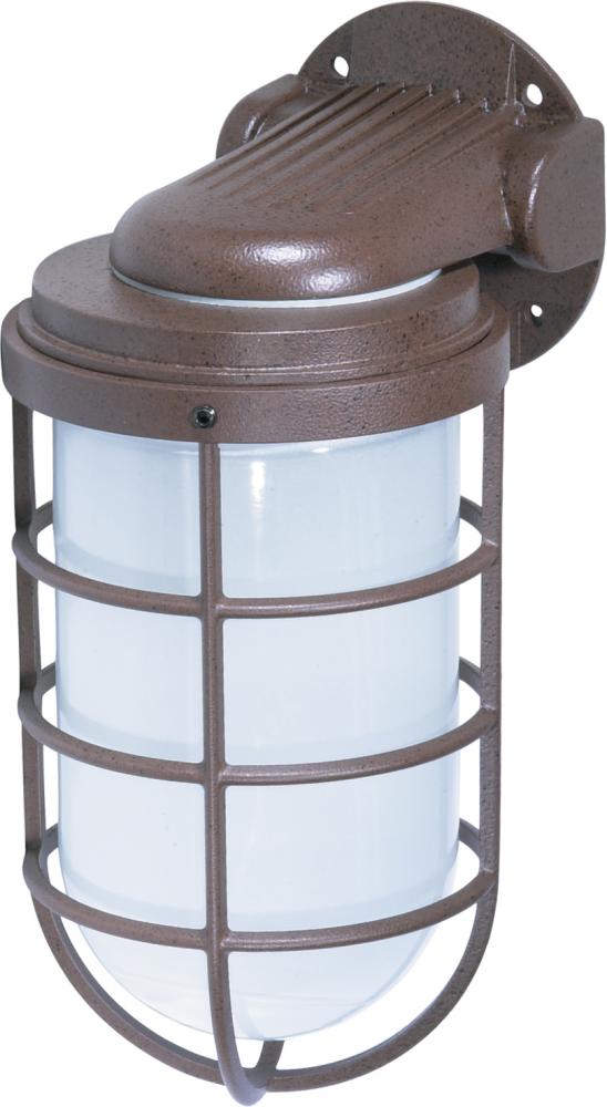 1 Light - 10&#34; Vapor Proof - Wall Mount with Frosted Glass - Old Bronze Finish