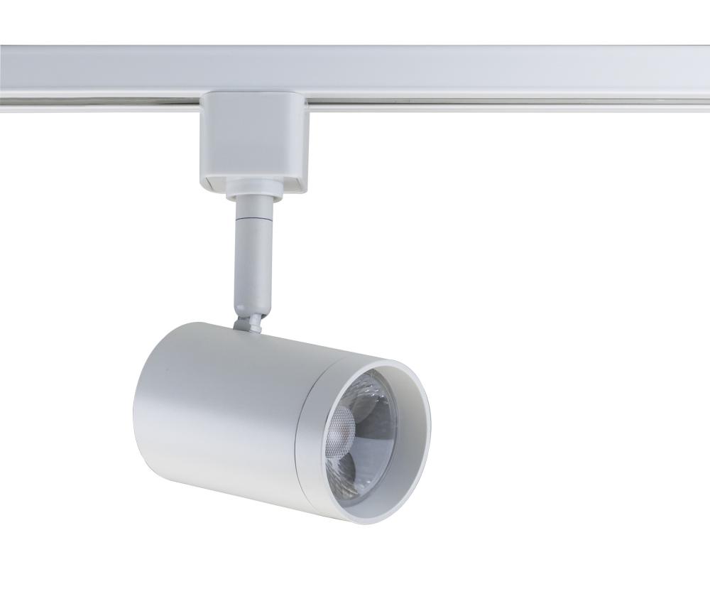 LED 12W Track Head - Small Cylinder - Matte White Finish - 36 Degree Beam