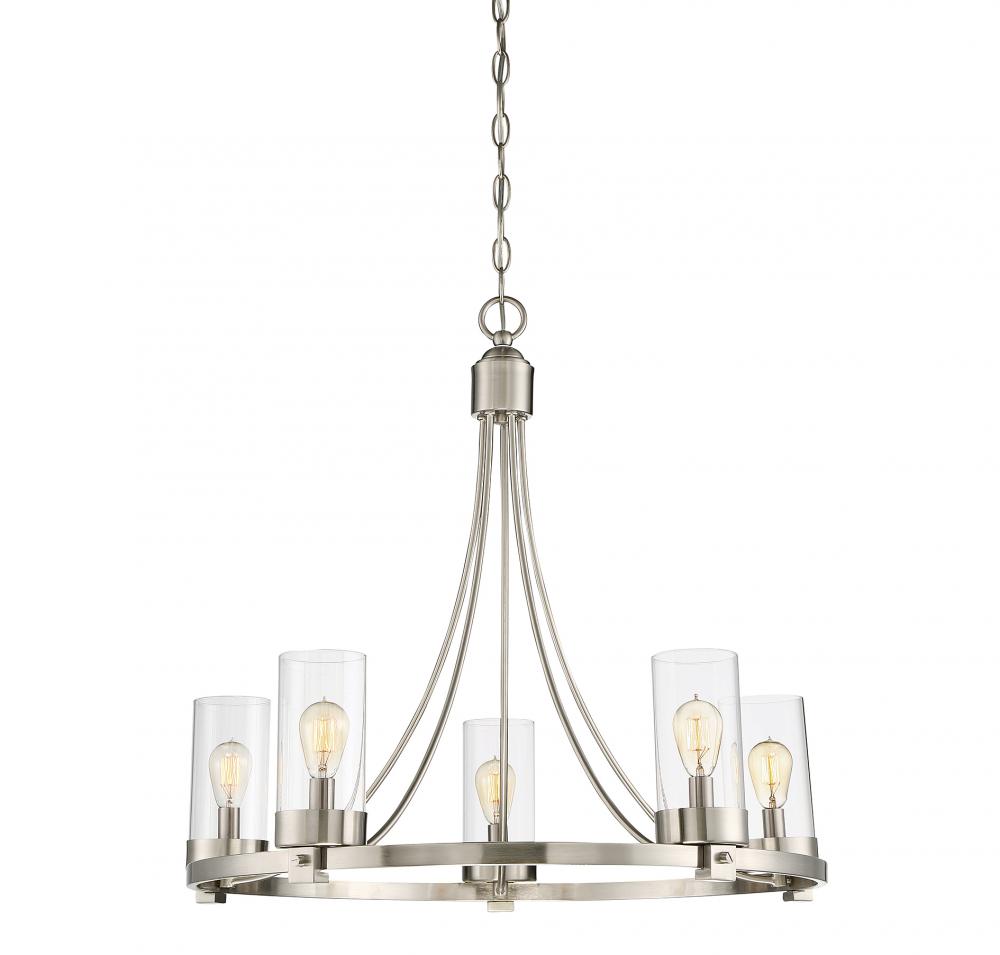 5-Light Chandelier in Brushed Nickel