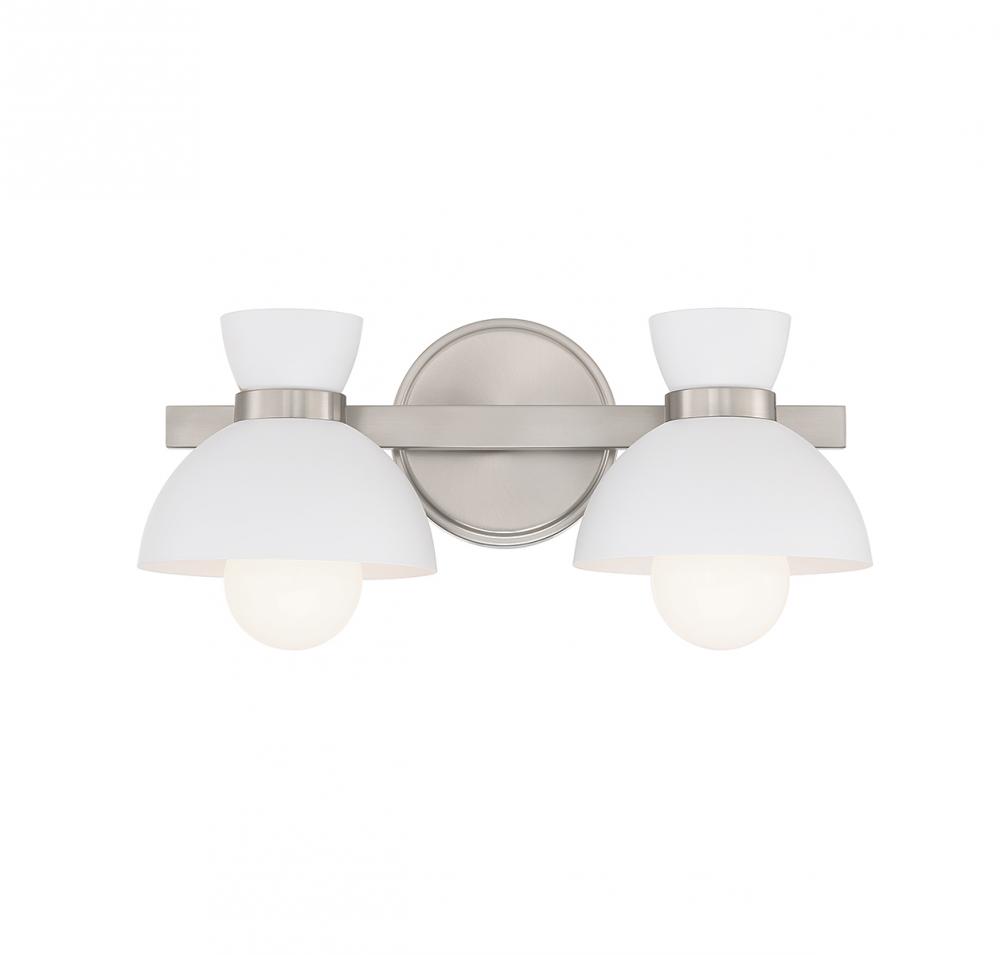 2-Light Bathroom Vanity Light in Brushed Nickel