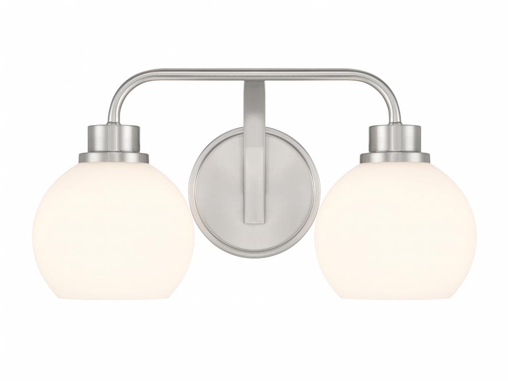 2-Light Bathroom Vanity Light in Brushed Nickel