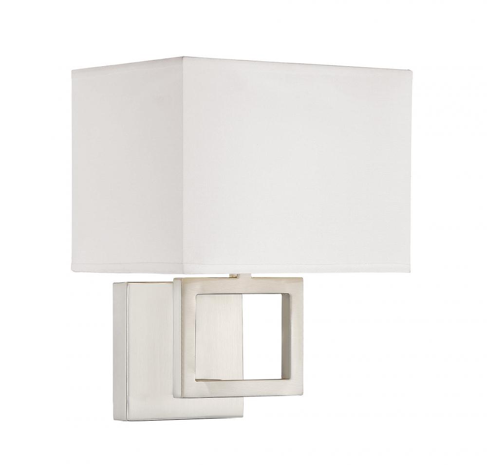 1-Light Wall Sconce in Brushed Nickel