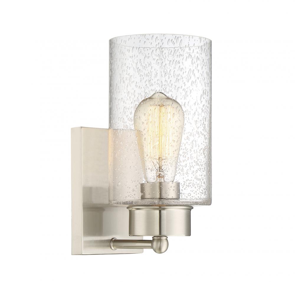 1-Light Wall Sconce in Brushed Nickel