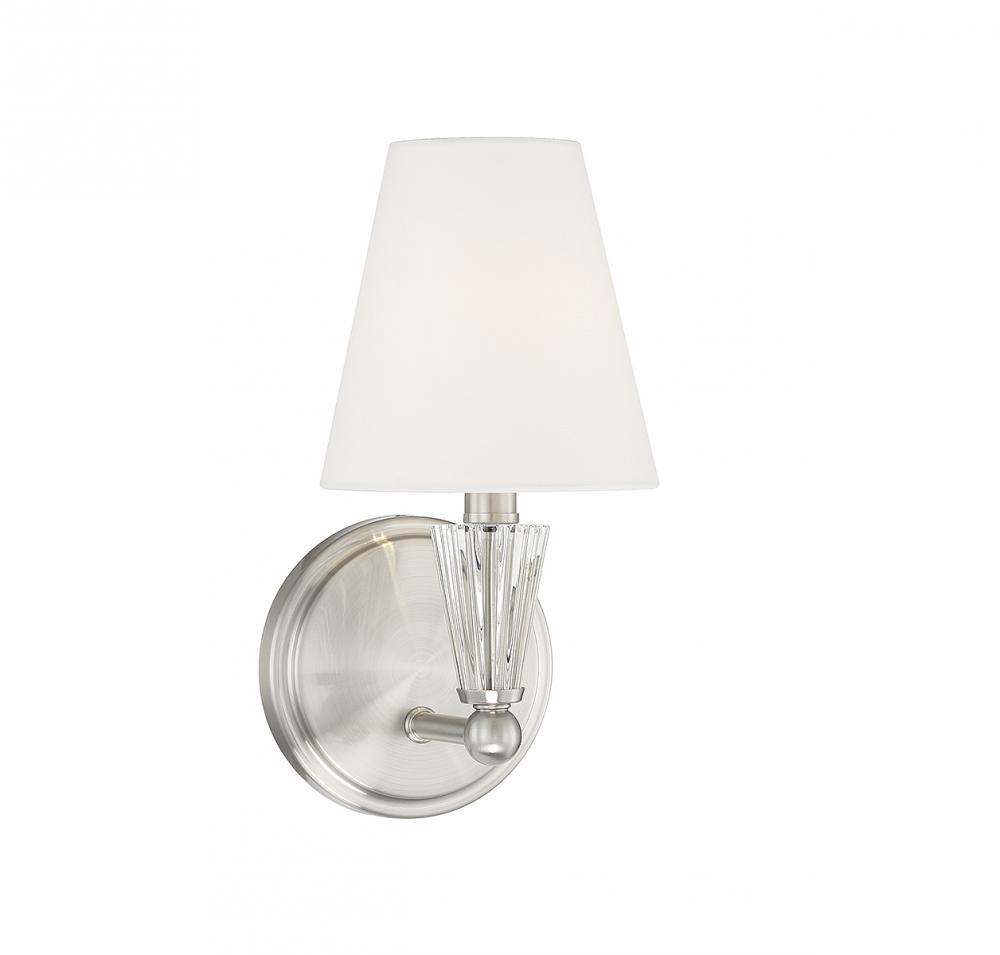 1-Light Wall Sconce in Brushed Nickel