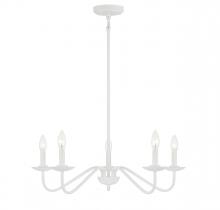 Savoy House Meridian M100120BQW - 5-Light Chandelier in Bisque White