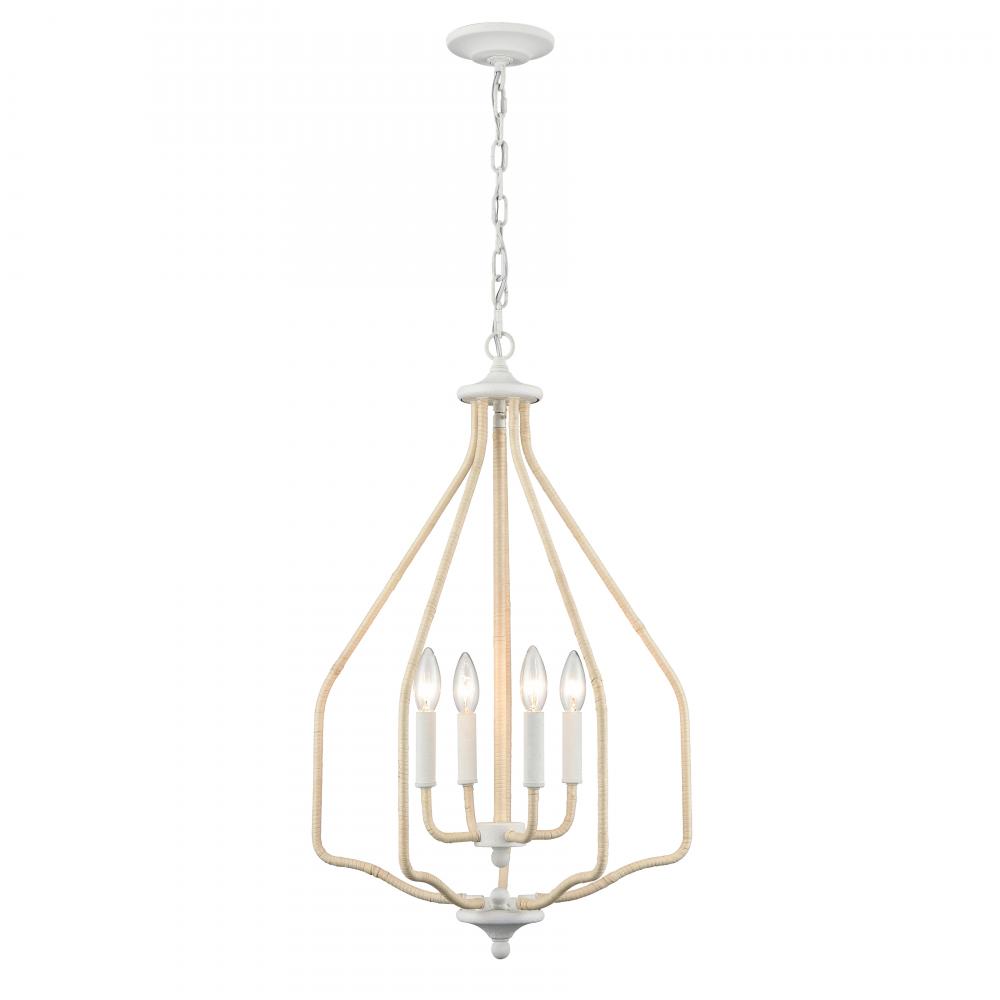 Breezeway 17.75&#39;&#39; Wide 4-Light Pendant - White Coral