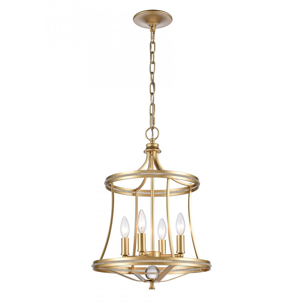 Noura 15.5&#39;&#39; Wide 4-Light Pendant - Champagne Gold