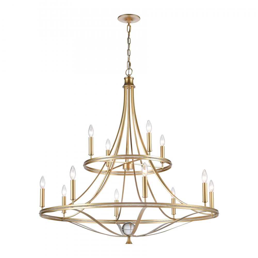 Noura 40&#39;&#39; Wide 12-Light Chandelier - Champagne Gold