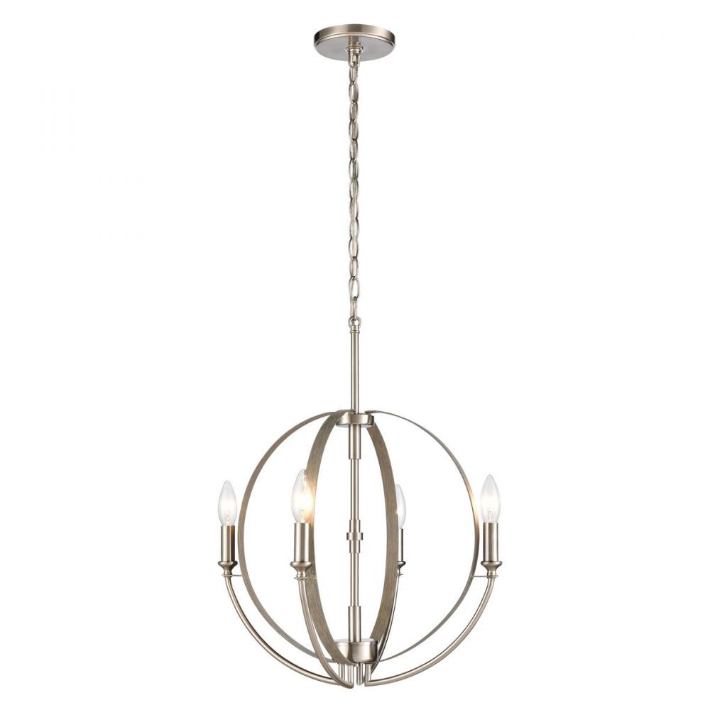 Rotunde 18&#39;&#39; Wide 4-Light Chandelier - Beechwood