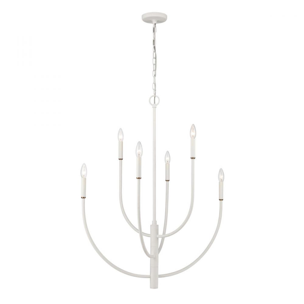 Continuance 30&#39;&#39; Wide 6-Light Chandelier - White Coral