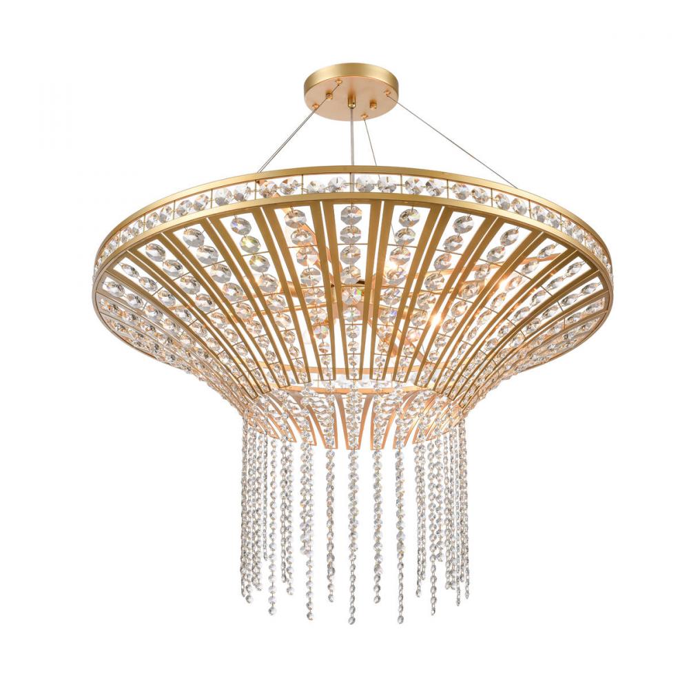 Fantania 36&#39;&#39; Wide 8-Light Chandelier - Champagne Gold