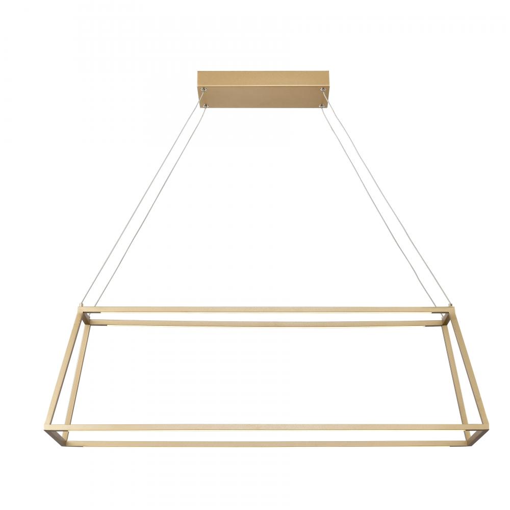 Minimalist 36&#39;&#39; Wide LED Linear Chandelier - Soft Gold