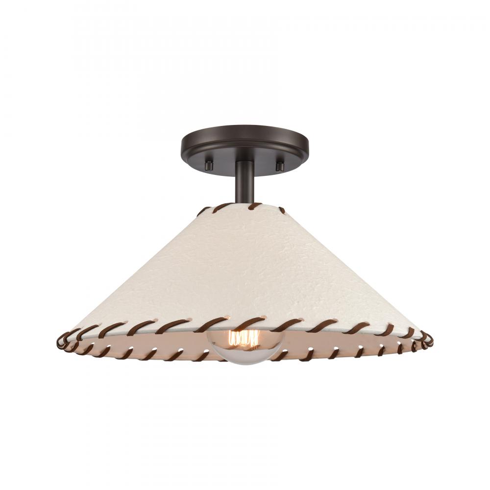 Marion 14&#39;&#39; Wide 1-Light Semi Flush Mount - Oil Rubbed Bronze