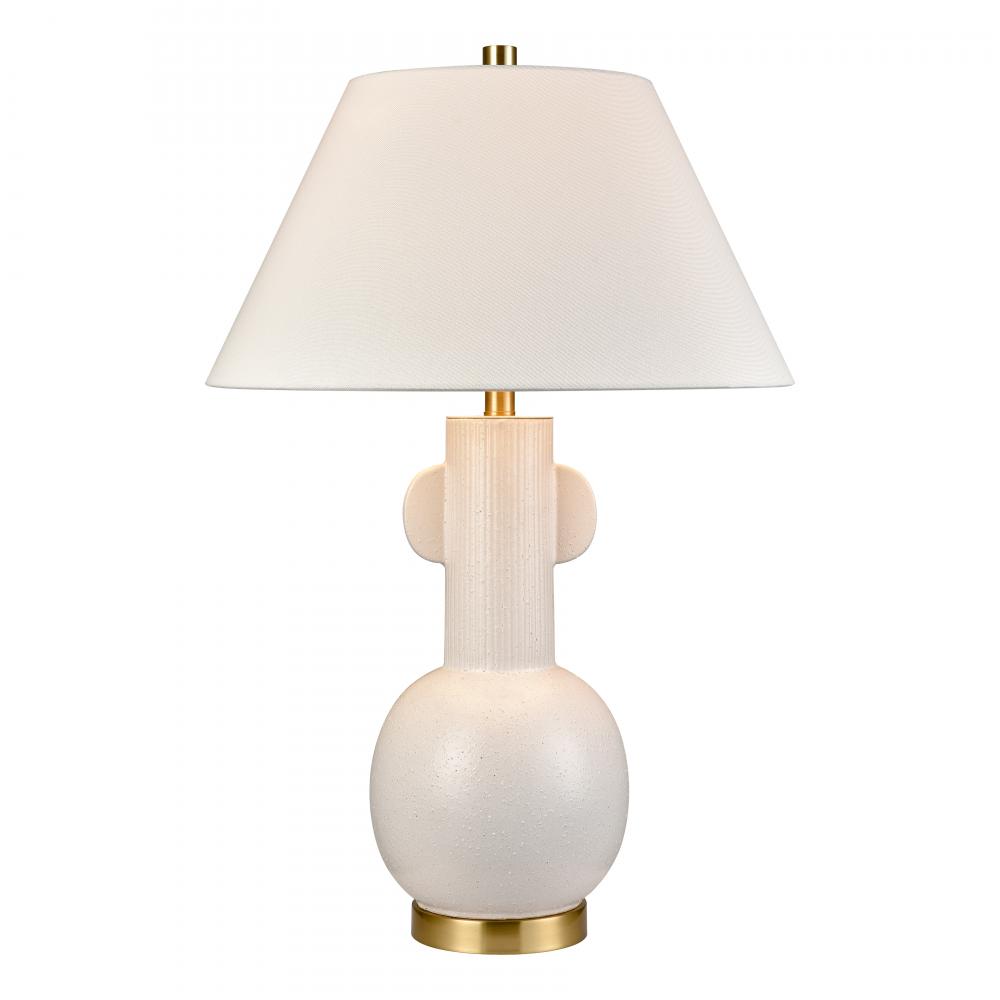 Avrea 29.5&#39;&#39; High 1-Light Table Lamp - White Glaze - Includes LED Bulb