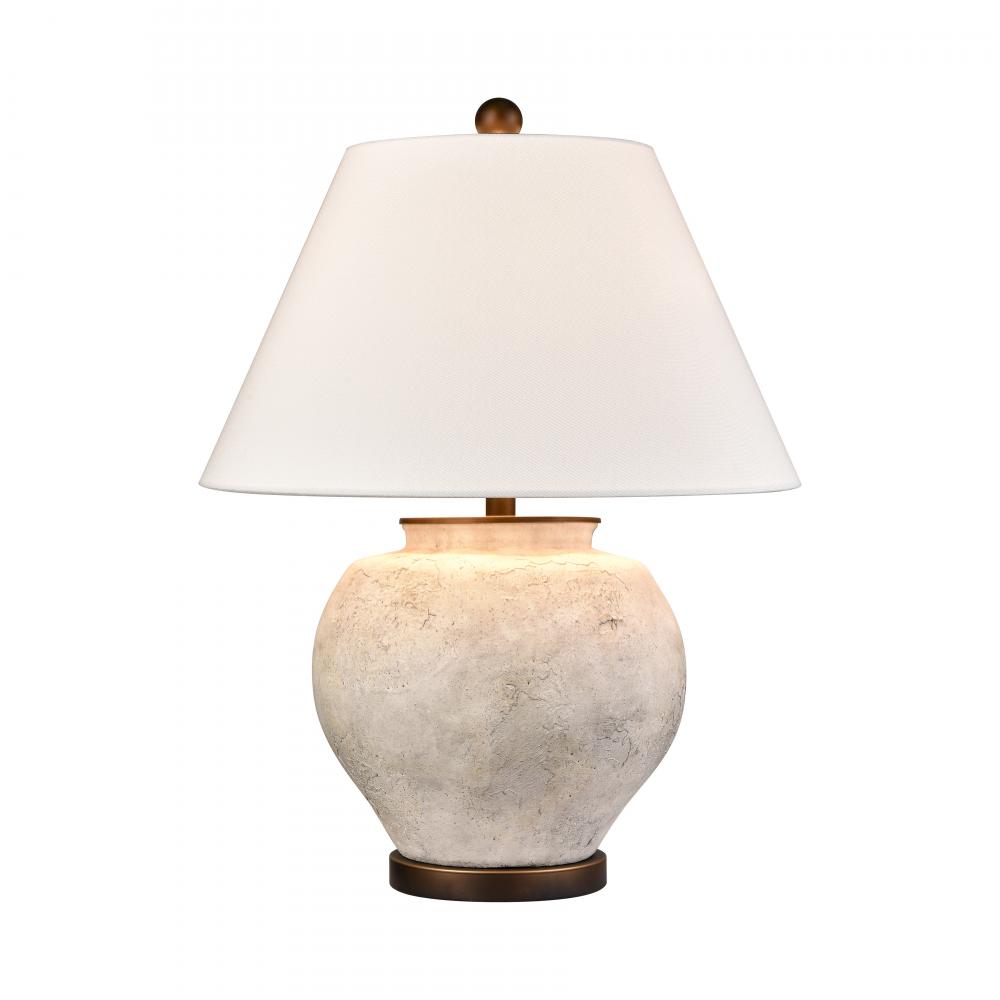 Erin 26&#39;&#39; High 1-Light Table Lamp - Aged White - Includes LED Bulb