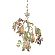 ELK Home 86051 - Huarco 3-Light Chandelier in Seashell and Sage Green with Floral-shaped Glass