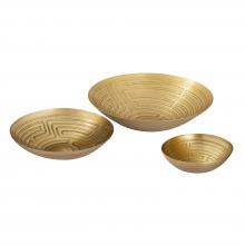 ELK Home H0807-10673/S3 - Maze Etched Bowl - Set of 3 Brass